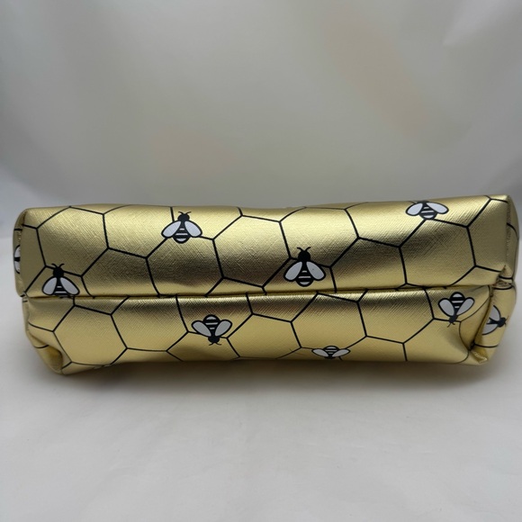 Disney Winnie the Pooh Gold Honeycomb Bee Cosmetic Travel Pouch NWT - Picture 3 of 7